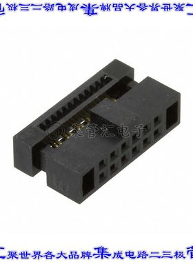 20021444-00012T4LF 矩形连接器12POS插座2排1.27mm母插口黑色IDC