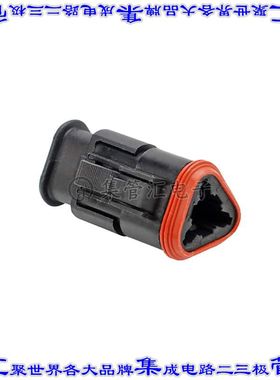 AT06-3S-SR02BLK 矩形连接器外壳3POS插头2排母形插口黑色自由悬