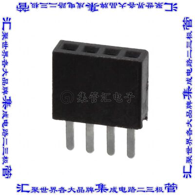 M50-3030442 针座连接器4POS插座1.27mm母形插口通孔直针镀金