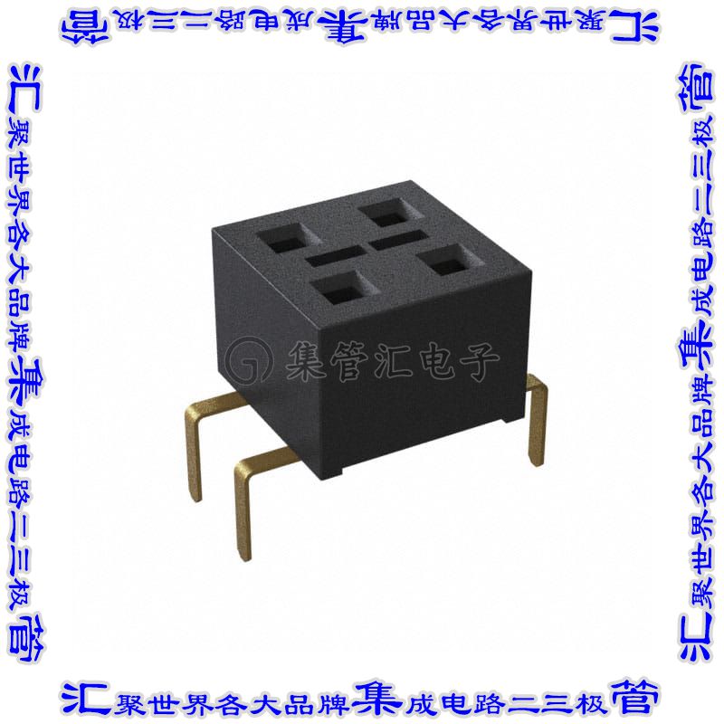 HLE-102-02-G-DV-PE-BE 针座连接器4POS插座2排2.54mm母形插口通