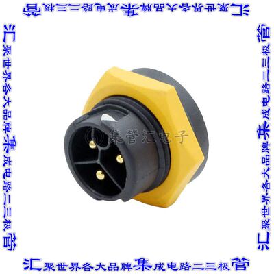 23003535-01 圆形连接器3POS插座公形引脚焊杯镀金面板安装