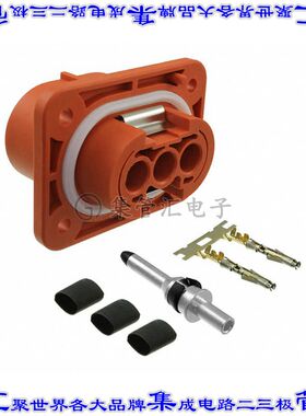 ELR3A01 矩形连接器3POS插座公引脚橙色面板安装