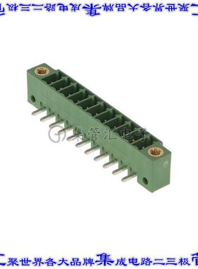 1843884 端子块连接器11POS接头公引脚带罩3.5mm绿色90DEG通孔