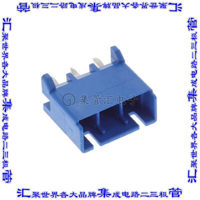 2-1376383-3 针座连接器3POS接头5mm公形插针通孔直针锡