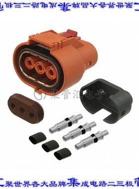 ELP3A01 矩形连接器3POS插头母插口橙色自由悬挂