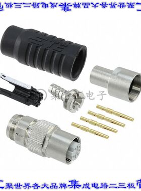 1-2823446-2 圆形连接器4POS插座母插口压接镀金自由悬挂