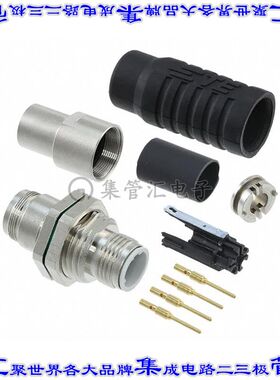 1-2823445-6 圆形连接器4POS插头公引脚压接镀金自由悬挂