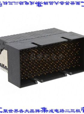 2000891-1 背板连接器90POS接头公引脚9排板边缘通孔直角黑色