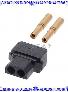 M80-7980205 矩形连接器2POS插座2mm母插口黑色压接镀金自由悬挂