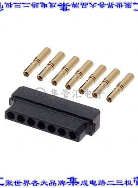 M80-8980705 矩形连接器7POS插座2mm母插口黑色压接镀金自由悬挂