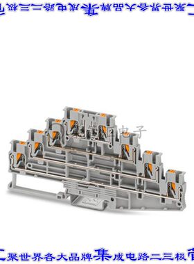 1336395 端子块连接器8POS断连馈通式4排5.2mm灰色12-26AWG