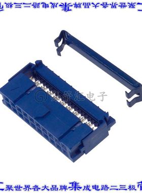 CWR-217-20-0203 矩形连接器20POS插座2排2.54mm母插口蓝色IDC锡