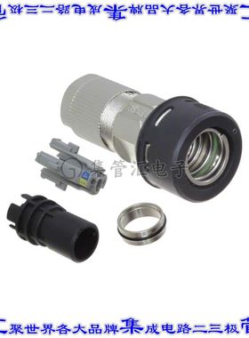 1021830 圆形连接器4POS插头外壳用于公插针黑色银色自由悬挂底壳