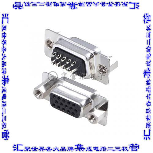 A-HDS 44 PP/Z-UNC1 连接器44POS插头公引脚3排D-Sub高密度通孔
