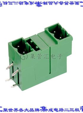 691331510004 端子块连接器4POS接头公引脚带罩2排5.08mm绿色90DE