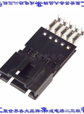 103945-4 矩形连接器5POS插头2.54mm公引脚黑色IDC镀金自由悬挂