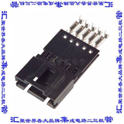 5-103945-4 矩形连接器5POS插头2.54mm公引脚黑色IDC镀金自由悬挂