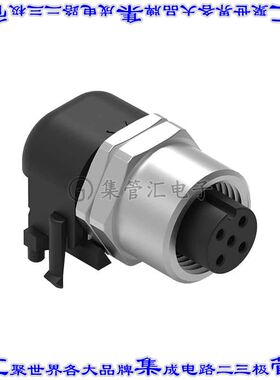 643280100305 圆形连接器5POS插座母插口螺钉镀金面板安装通孔直