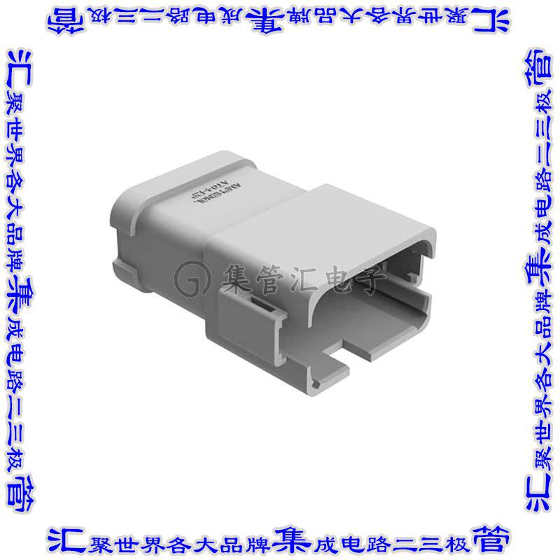 AT04-12PA-P030 矩形连接器12POS插座2排公引脚灰色压接镍自由悬