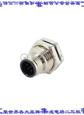 216A-08MSF 圆形连接器8POS插座公形引脚焊接镀金面板安装通孔