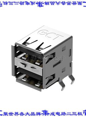 USB1035-GF-P-0-B-B 连接器USB-A叠接式插座8POS USB 2.0通孔直角
