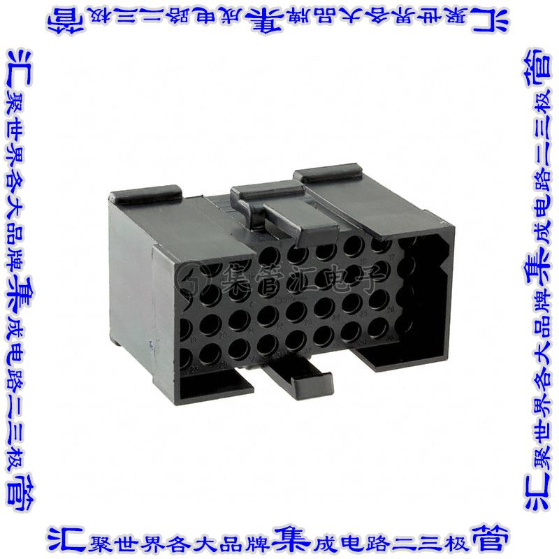 TST36PA00 矩形连接器外壳36POS插头4排5.08mm黑色自由悬挂