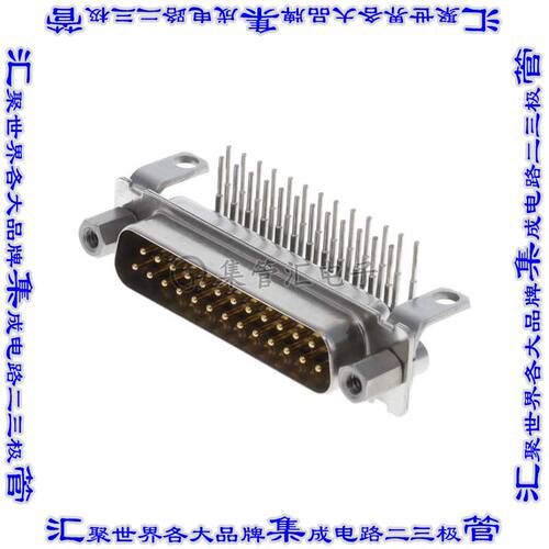 DBMD25PJF225 连接器25POS插头公引脚2排D-Sub面板安装通孔直角