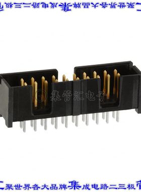 103308-5 针座连接器20POS接头2排2.54mm公形插针通孔直针镀金