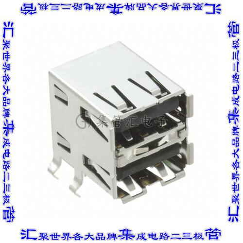 XM7A-0442A 连接器USB-A叠接式插座8POS USB 2.0通孔直角