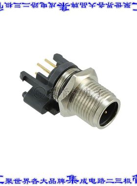 43-01166 圆形连接器4POS插座公形引脚焊接镀金面板安装通孔