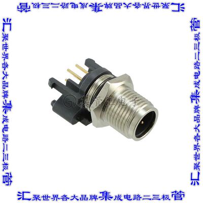 43-01166 圆形连接器4POS插座公形引脚焊接镀金面板安装通孔