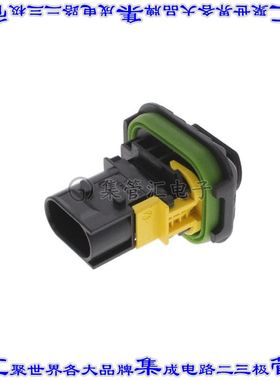 1-1703843-1 矩形连接器外壳3POS插头4mm公形引脚黑色面板安装