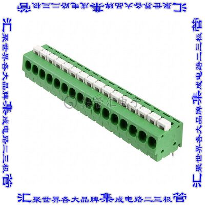1-1986711-6 线对板连接器16POS接线端子5mm通孔水平带板
