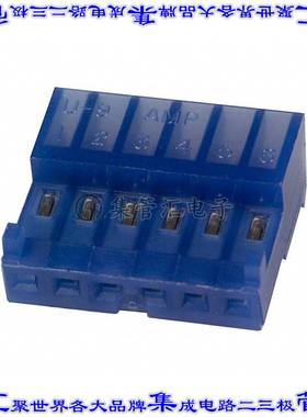 3-643815-6 矩形连接器6POS插座2.54mm母插口蓝色IDC锡自由悬挂直