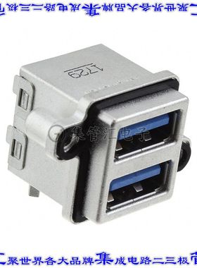 MUSBR-4593-M0 连接器USB-A叠接式插座18POS USB 3.0通孔