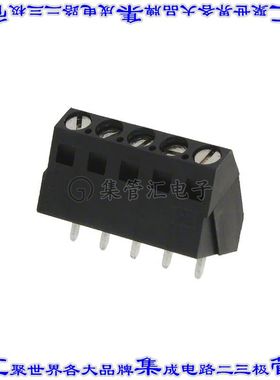 1546074-5 线对板连接器5POS接线端子5.08mm通孔35角度带板