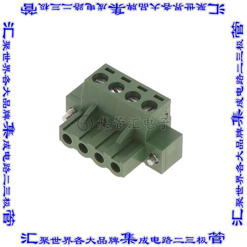 EM211804H 端子块连接器4POS插头母插口5.08mm绿色自由悬挂