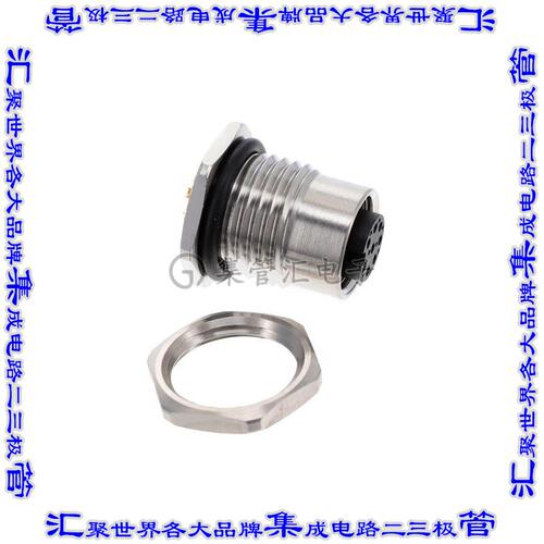 SM12A-08PFFS-SF8001 圆形连接器8POS插座母插口焊杯镀金面板安装