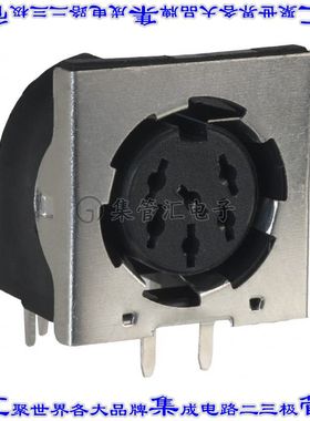 5212045-1 圆形连接器6POS插座母插口焊接锡通孔直角