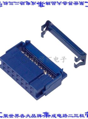 CWR-210-14-0203 矩形连接器14POS插座2排2.54mm母插口蓝色IDC锡