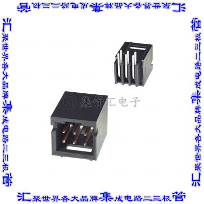 103166-1 针座连接器6POS接头2排2.54mm公形插针通孔直角镀金
