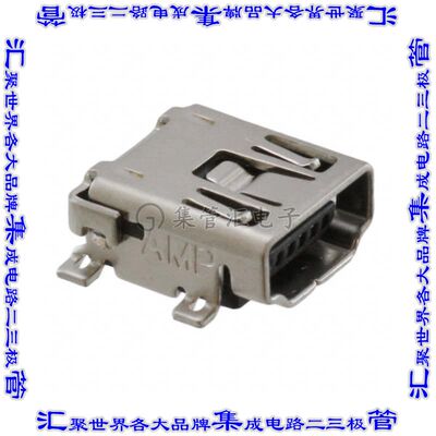 1734327-1 连接器USB-miniA插座5POS USB 2.0表面贴装直角