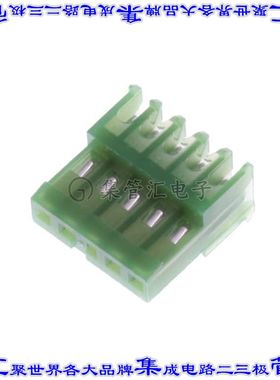 641201-5 矩形连接器5POS插座2.54mm母插口绿色IDC镀金自由悬挂直