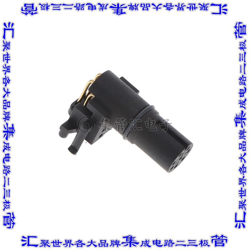 M12A-08PFFR-EE0001 圆形连接器8POS插座母插口焊接镀金通孔直角