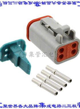AT06-4S-KIT01 矩形连接器4POS插头2排母插口灰色压接自由悬挂