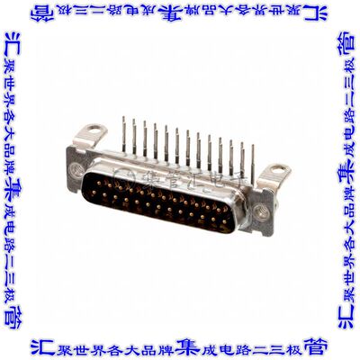 DBMP25PJK87 连接器25POS插头公引脚2排D-Sub面板安装通孔直角