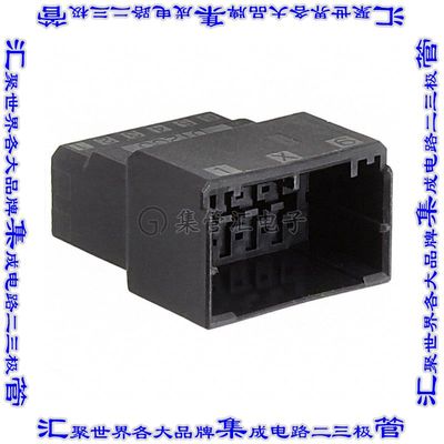 1-1903130-6 矩形连接器外壳12POS插头2排2.5mm公形引脚黑色自由