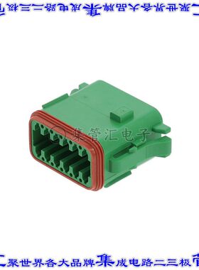AT06-12SC 矩形连接器外壳12POS插头2排母形插口绿色自由悬挂