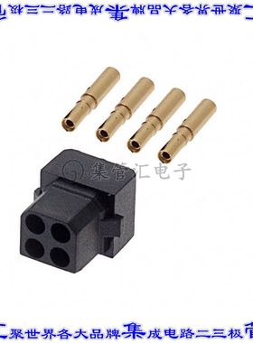 M80-8890405 矩形连接器4POS插座2排2mm母插口黑色压接镀金自由悬