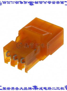 3-641435-3 矩形连接器3POS插头3.96mm公引脚橙色IDC锡自由悬挂直